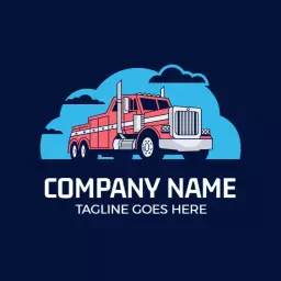 Bold Red Truck Design Representing Reliable Transportation Logo Template