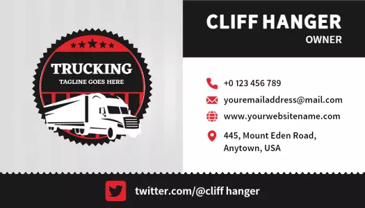 Bold Red Trucking Logistics Business Card Template