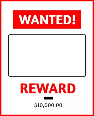 Bold Red Wanted Reward Notice Poster Template