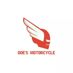 Bold Red Winged Helmet Represents Motorcycle Adventures Logo Template