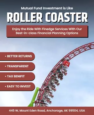 Bold Roller Coaster Financial Planning Investment Poster Template