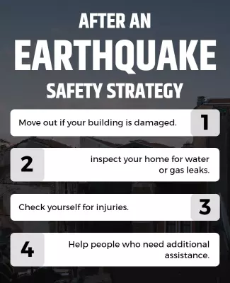 Bold Safety Awareness After Earthquake Strategy Poster Template