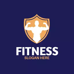 Bold Shield Design Signifying Strength in Fitness Logo Template
