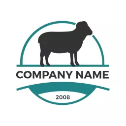 Bold Silhouette of Sheep Symbolizing Agriculture and Farming Logo Template