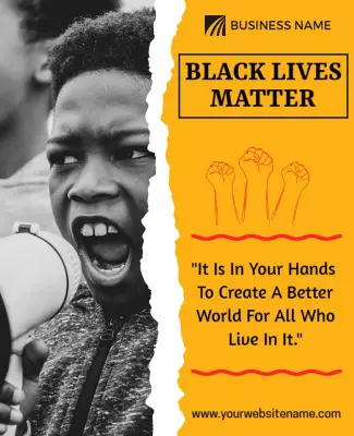Bold Social Justice Black Lives Matter Awareness Poster Template