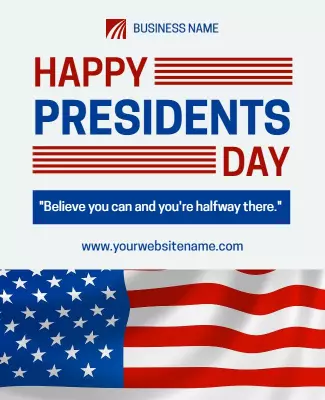 Bold Stars and Stripes Presidents Day Holiday Greeting Poster Template