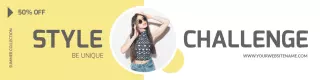 Bold Summer Fashion Style Challenge with Yellow Accents Banner Template