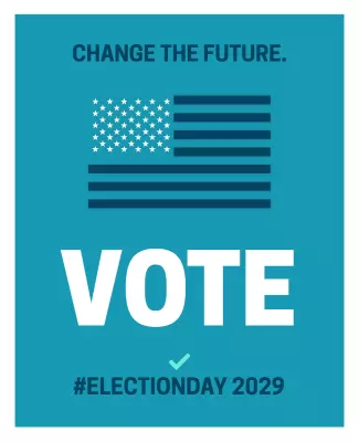 Bold Teal Graphic Election Day Voting Poster Template