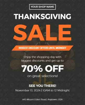 Bold Thanksgiving Sale Promotion Poster Template