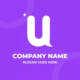 Bold U Letter Design with Playful Purple Background Logo Template