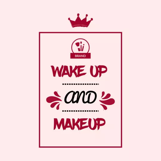 Bold Wake Up and Makeup Typography Design Ad Template