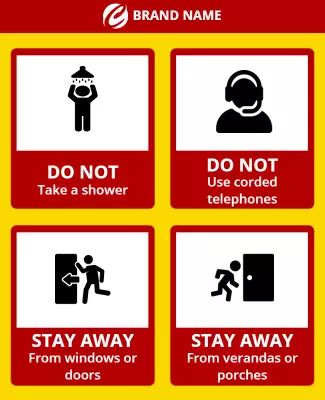 Bold Warning Safety Instructions Signage Poster Template