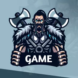 Bold Warrior Character Design with Axe for Esports Logo Template