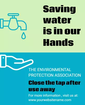 Bold Water Conservation Awareness Campaign Poster Template
