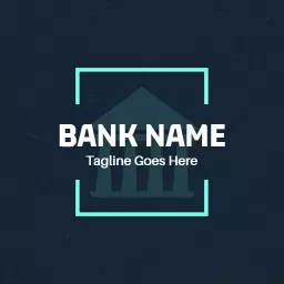 Bold White Bank Logo with Tranquil Dark Background Logo Template