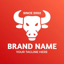 Bold White Bull Icon Representing Strength and Power Logo Template