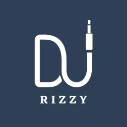 Bold White DJ Logo Featuring Modern Audio Elements Template