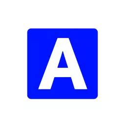 Bold White Letter A on Vibrant Blue Background Logo Template