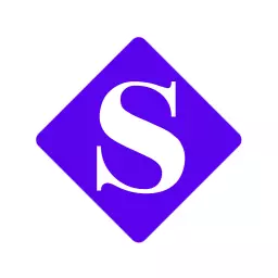 Bold White Letter S on Vibrant Purple Diamond Background Logo Template
