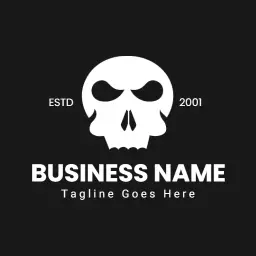 Bold White Skull Design Representing Unique Branding Logo Template
