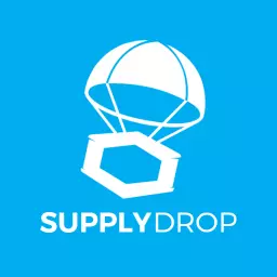 Bold White Supply Drop with Parachute Design Logo Template