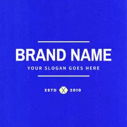 Bold White Typography on Vibrant Blue Background Logo Template