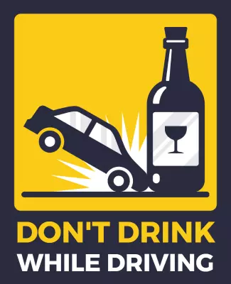 Bold Yellow Alcohol Awareness Driving Safety Poster Template