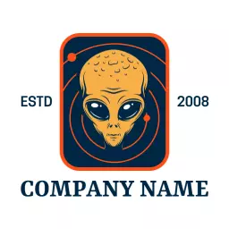 Bold Yellow Alien Design Capturing Extraterrestrial Concepts Logo Template