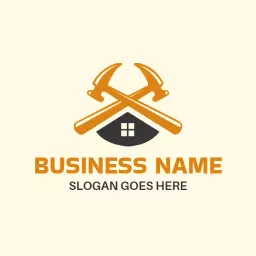 Bold Yellow and Black Construction Tools Logo Template