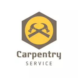 Bold Yellow and Brown Design for Reliable Carpentry Logo Template