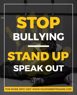 Bold Yellow Anti-Bullying Awareness Campaign Flyer Template