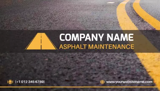 Bold Yellow Asphalt Maintenance Construction Business Card Template