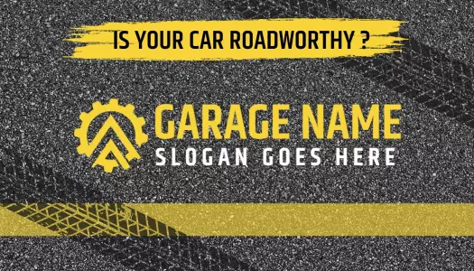 Bold Yellow Auto Repair Garage Services Business Card Template