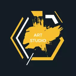 Bold Yellow Brushstroke Design for Watercolor Art Logo Template