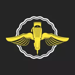 Bold Yellow Clipper with Wings Emphasizing Barber Shop Logo Template