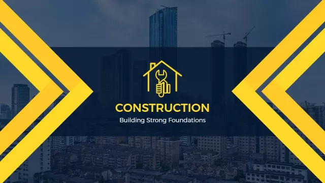 Bold Yellow Construction Company Profile Presentation Template