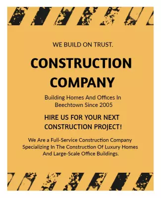 Bold Yellow Construction Company Services Flyer Template