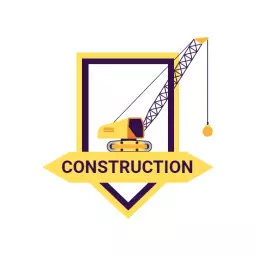 Bold Yellow Construction Crane Highlighting Building Projects Logo Template