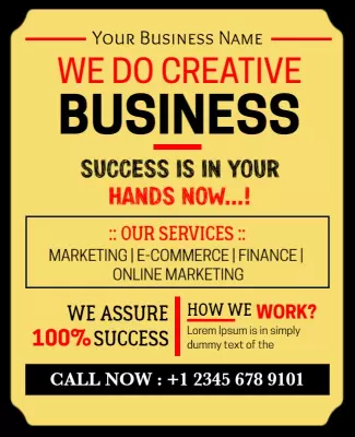 Bold Yellow Creative Business Success Marketing Poster Template