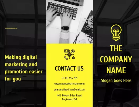 Bold Yellow Digital Marketing Services Company Brochure Template