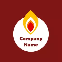 Bold Yellow Flames on a Dark Red Background Fire Logo Template