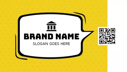 Bold Yellow Funky QR Code Enabled Business Card Template