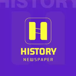 Bold Yellow H on Purple Background for History Newspaper Logo Template