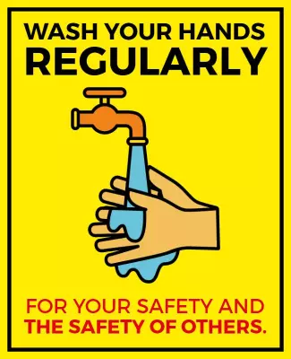 Bold Yellow Hand Hygiene Awareness Poster Template