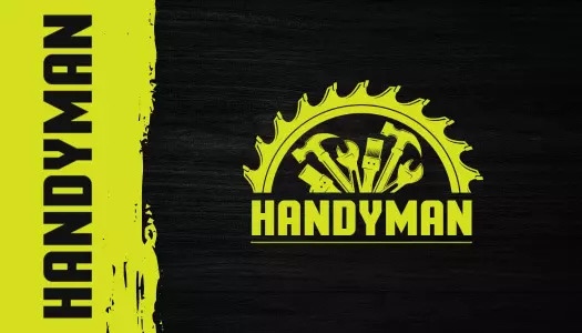 Bold Yellow Handyman Tools Gear Logo Business Card Template