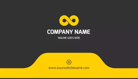 Bold Yellow Infinity Symbol Company Business Card Template