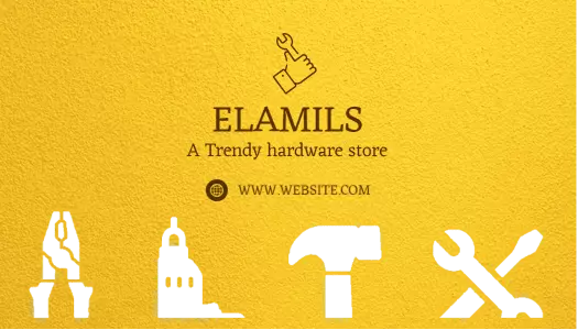 Bold Yellow Laser Cut Hardware Store Business Card Template