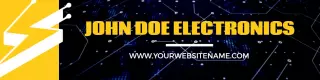 Bold Yellow Lightning Design for Electronics LinkedIn Banner Template