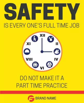 Bold Yellow Safety Awareness Workplace Poster Template