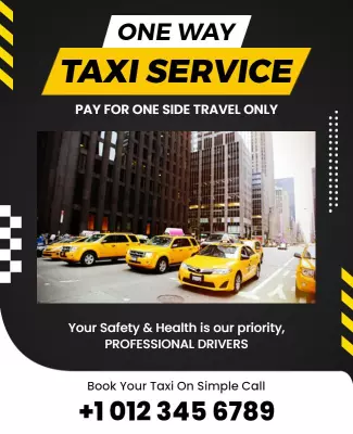 Bold Yellow Taxi Service Promotion Poster Template